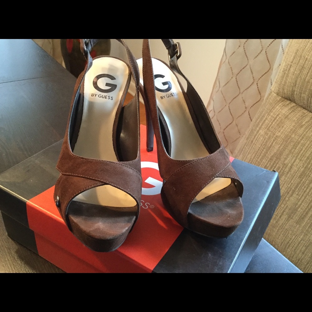 Brown high heel shoes G by Guess